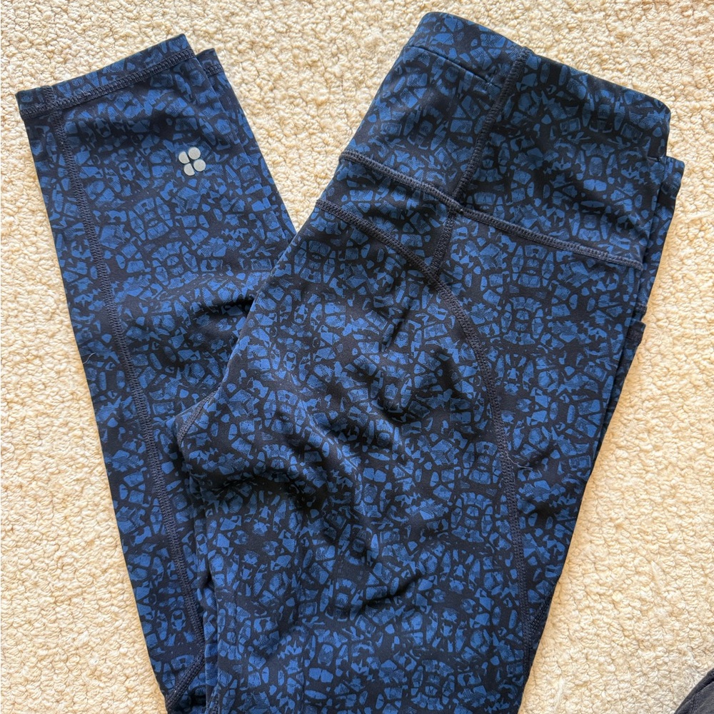 Sweaty Betty Blue Patterned 7/8 Leggings